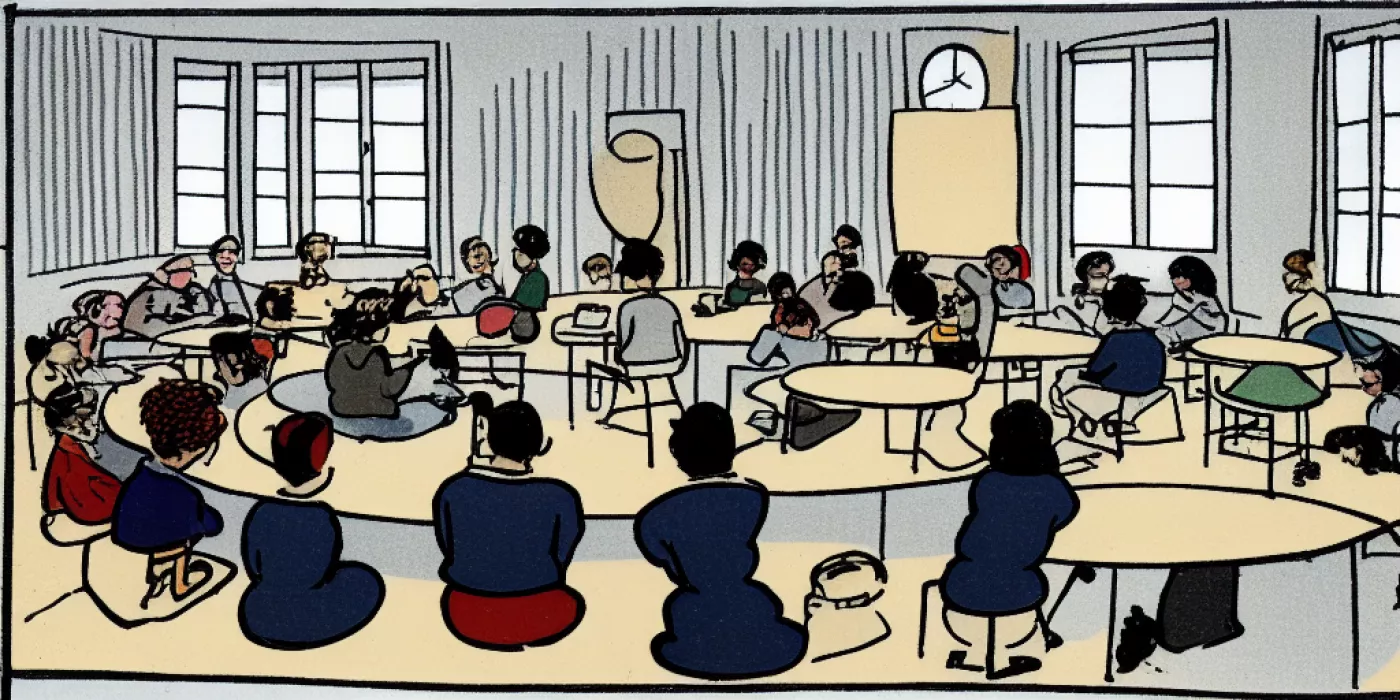 Classroom with students