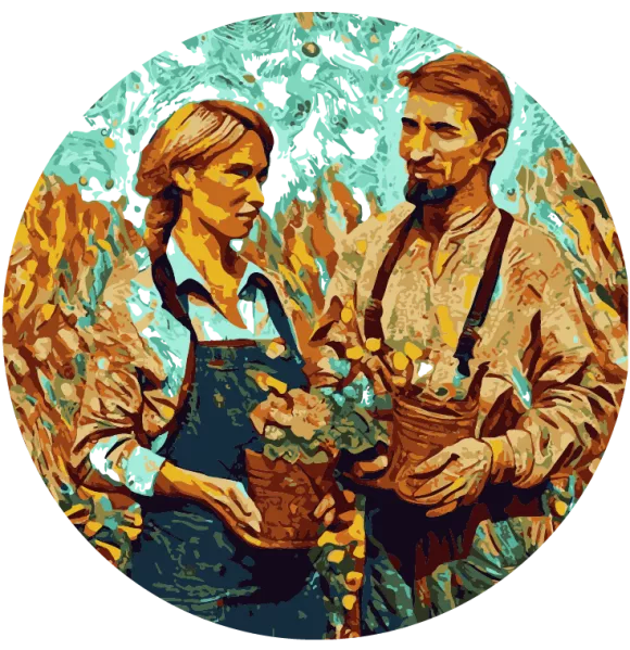 A permaculture gardener couple